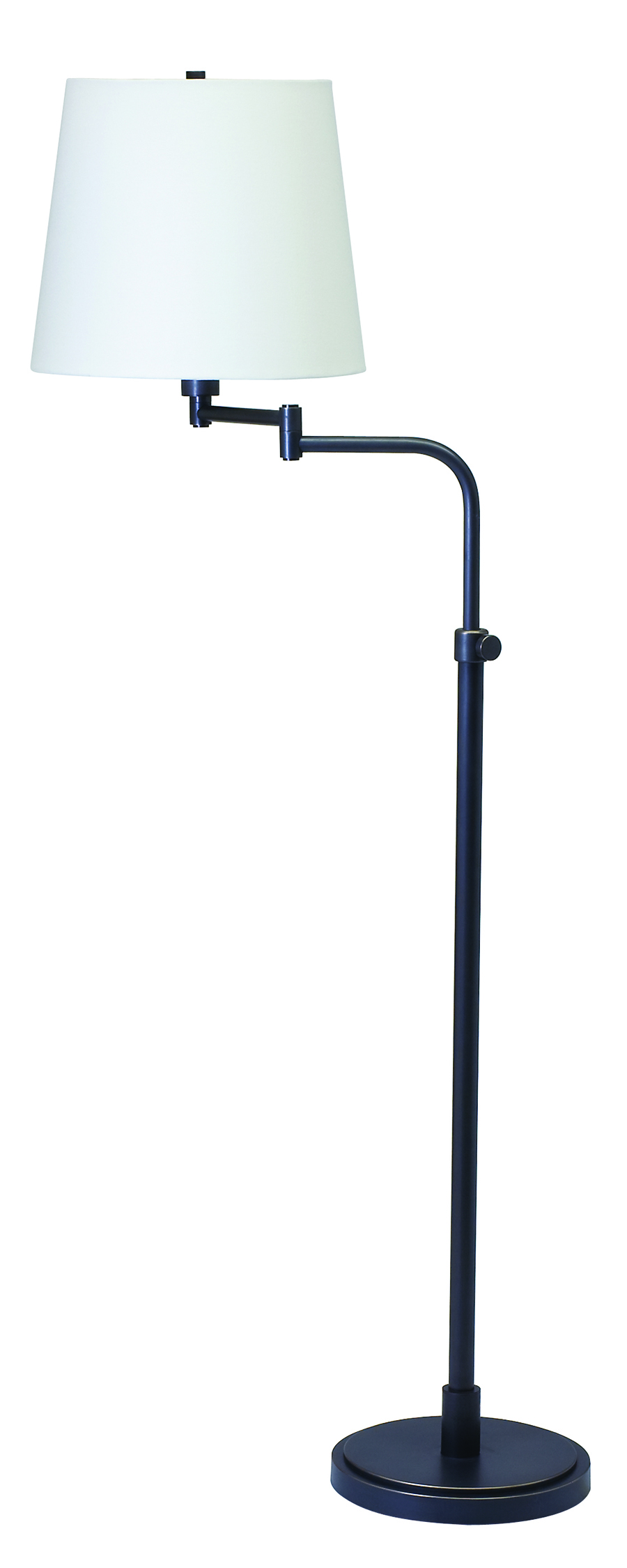 Threshold 16 Metal Column Swing Arm Floor Lamp – Adjustable Black/White Drum Shade